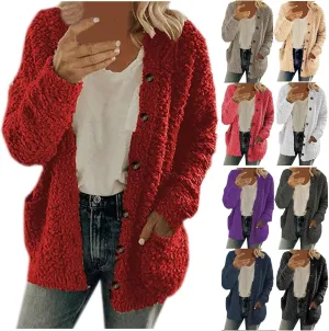 NaRHbrg Women's Cardigan Sweaters 2024 Casual Button Up Oversized Cardigan Open Front V Neck Lightweight Cardigans Coat