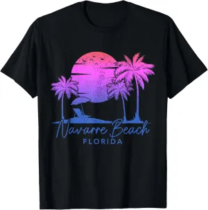 Navarre Beach Florida FL Surfer Vintage Sunset T-Shirt