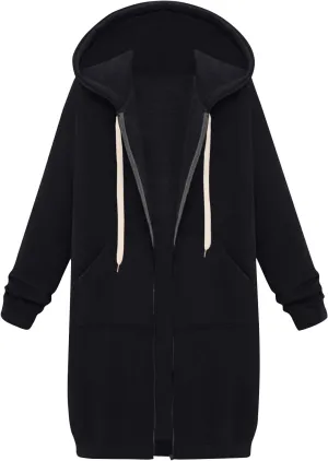 NBXNZWF Women's Zip Up Hoodies 2025 Fall Casual Oversized Fleece Long Tunic Long Sleeve Sweatshirts Jackets With Pockets