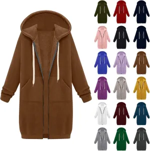 NBXNZWF Women's Zip Up Hoodies 2025 Fall Casual Oversized Fleece Long Tunic Long Sleeve Sweatshirts Jackets With Pockets
