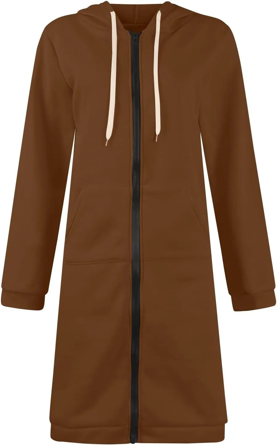 NBXNZWF Women's Zip Up Hoodies 2025 Fall Casual Oversized Fleece Long Tunic Long Sleeve Sweatshirts Jackets With Pockets