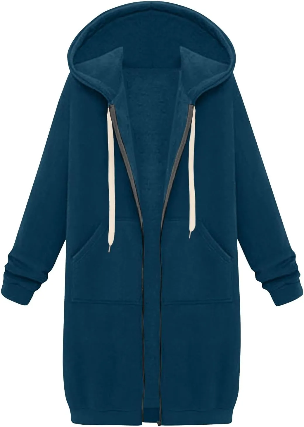 NBXNZWF Women's Zip Up Hoodies 2025 Fall Casual Oversized Fleece Long Tunic Long Sleeve Sweatshirts Jackets With Pockets