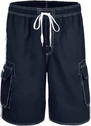 Nonwe Men's Beachwear Board Shorts Quick Dry with Mesh Lining Swim Trunks