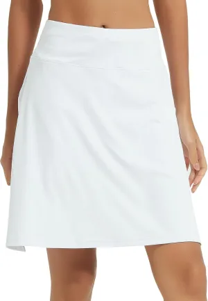 NOOYME 20" Skorts for Women Athletic Modest with Pockets Knee Length Tennis Golf Skirts