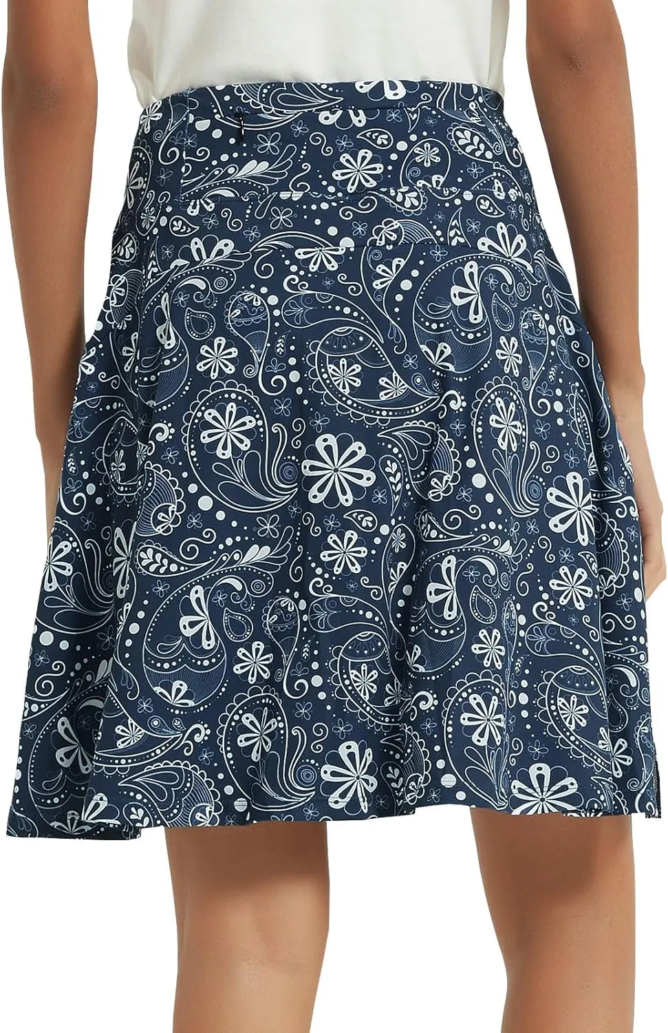 NOOYME 20" Skorts for Women Athletic Modest with Pockets Knee Length Tennis Golf Skirts