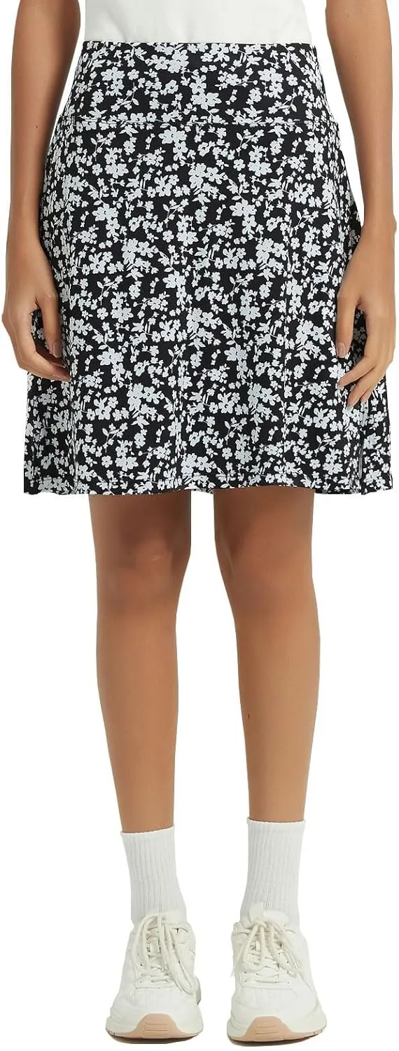 NOOYME 20" Skorts for Women Athletic Modest with Pockets Knee Length Tennis Golf Skirts