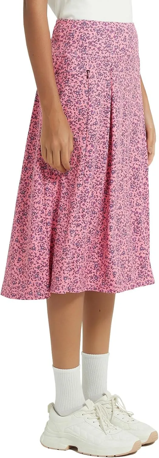 NOOYME 28" Skorts for Women with 3 Pockets Modest Knee Length Athletic Midi Skirts