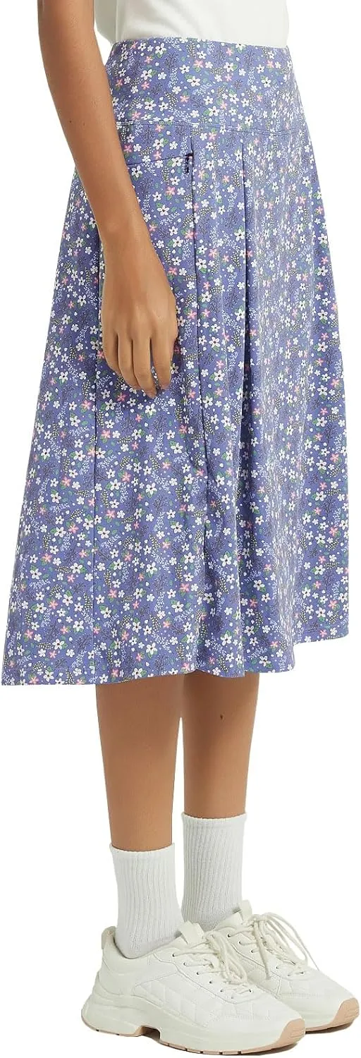 NOOYME 28" Skorts for Women with 3 Pockets Modest Knee Length Athletic Midi Skirts