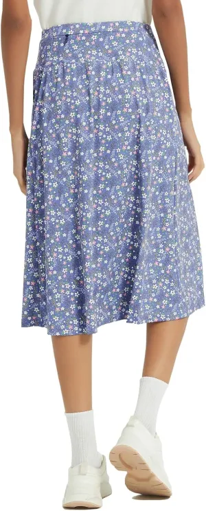 NOOYME 28" Skorts for Women with 3 Pockets Modest Knee Length Athletic Midi Skirts