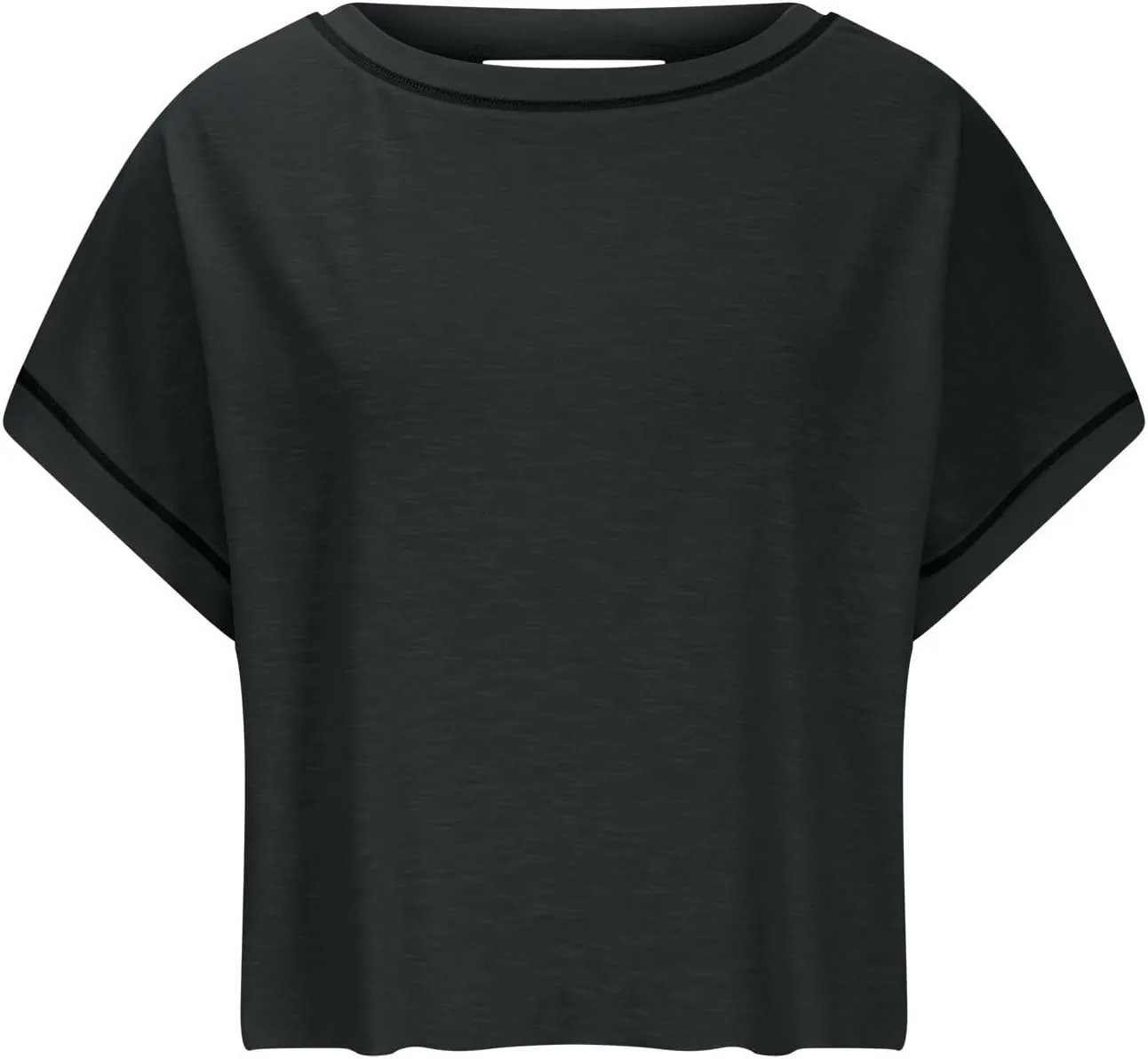 Open Back Workout Tops for Women Yoga Athletic Backless Shirts Oversized Trendy Short Sleeve T-Shirt Running Crop Tee
