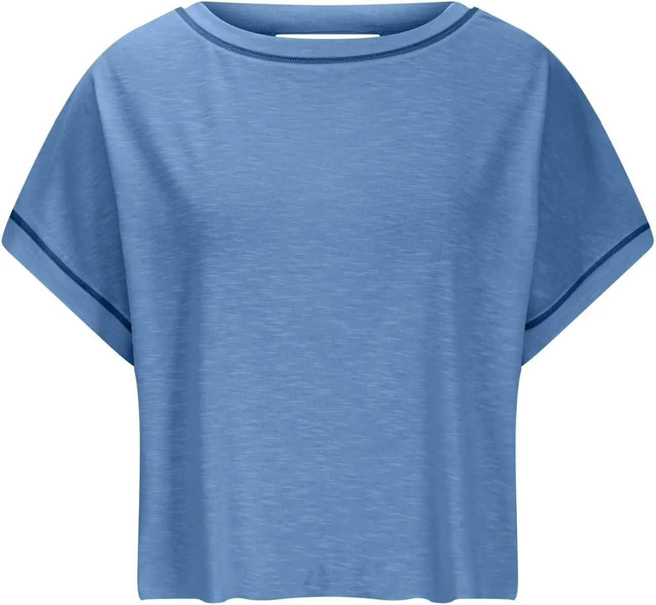 Open Back Workout Tops for Women Yoga Athletic Backless Shirts Oversized Trendy Short Sleeve T-Shirt Running Crop Tee