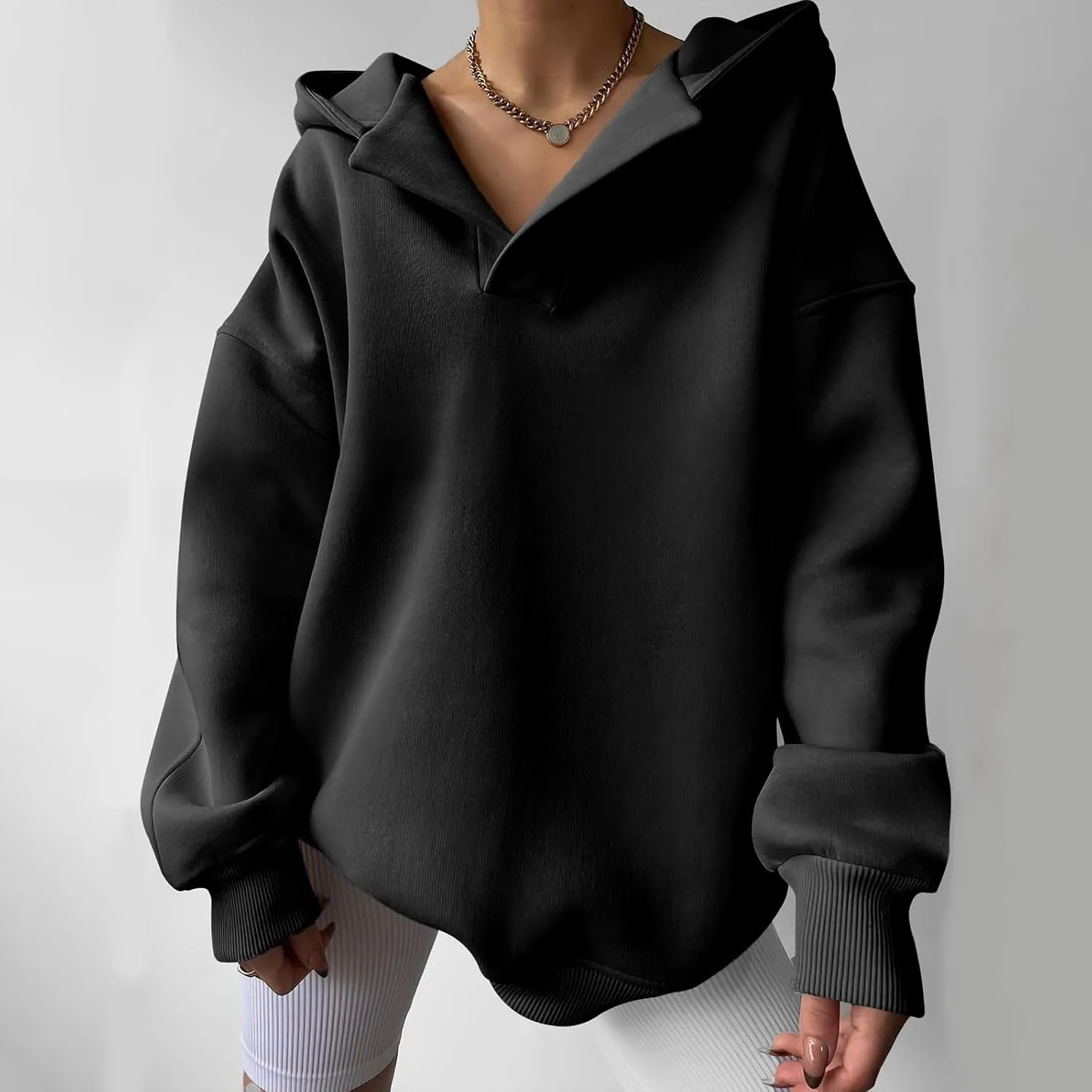 Oversized Hoodie for Women 2024 Fall Fashion Long Sleeve Sweaters Drawstring Pullover Tops with Pockets Sweatshirt