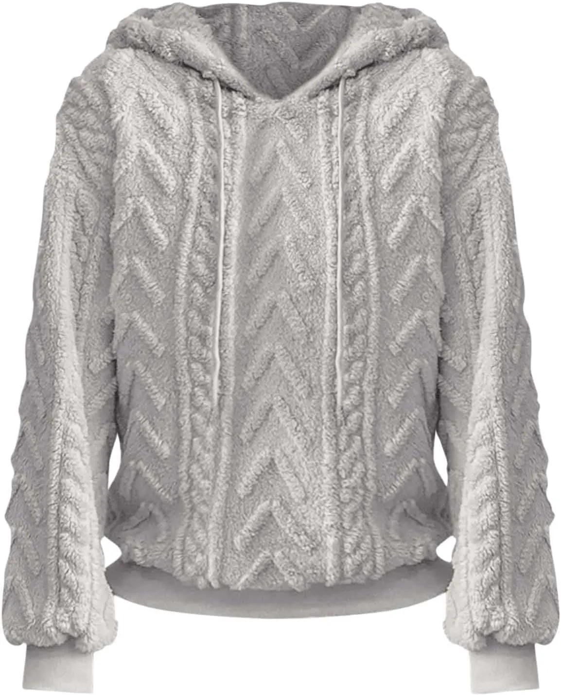 Oversized Hoodie For Women, Cable Knit Fuzzy Pullover Sweatshirt, Fall Clothes