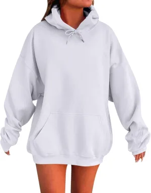 Oversized Hoodies for Women Drop Shoulder Striped Fleece Sweatshirts 2024 Plus Size Pullover Tops Trendy Outfits
