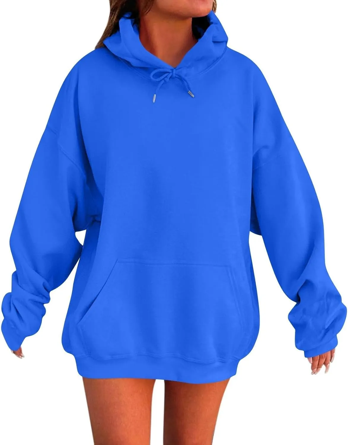Oversized Hoodies for Women Drop Shoulder Striped Fleece Sweatshirts 2024 Plus Size Pullover Tops Trendy Outfits