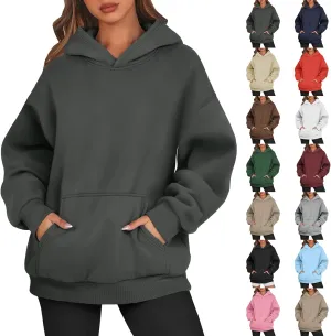 Oversized Hoodies for Women Loose Fit Comfort Colors Sweatshirts Fleece Long Sleeve Hooded Sweatshirts with Pockets