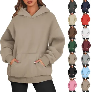 Oversized Hoodies for Women Loose Fit Comfort Colors Sweatshirts Fleece Long Sleeve Hooded Sweatshirts with Pockets