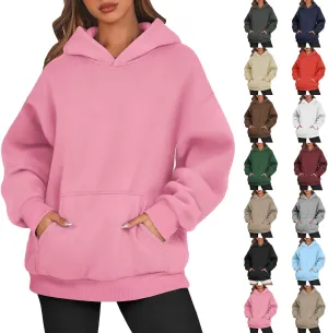Oversized Hoodies for Women Loose Fit Comfort Colors Sweatshirts Fleece Long Sleeve Hooded Sweatshirts with Pockets