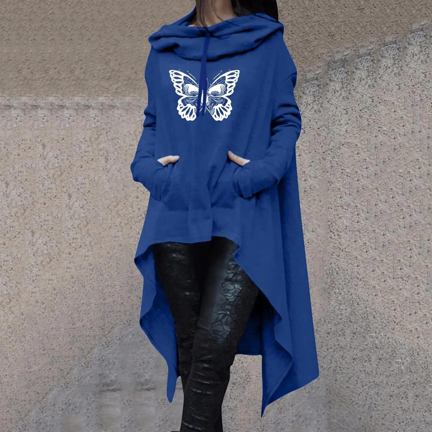Oversized Sweatshirt For Women Women Loose Hoodie Long Hooded Tops Ladies Sweatshirt Sweater Asymmetric Blouse