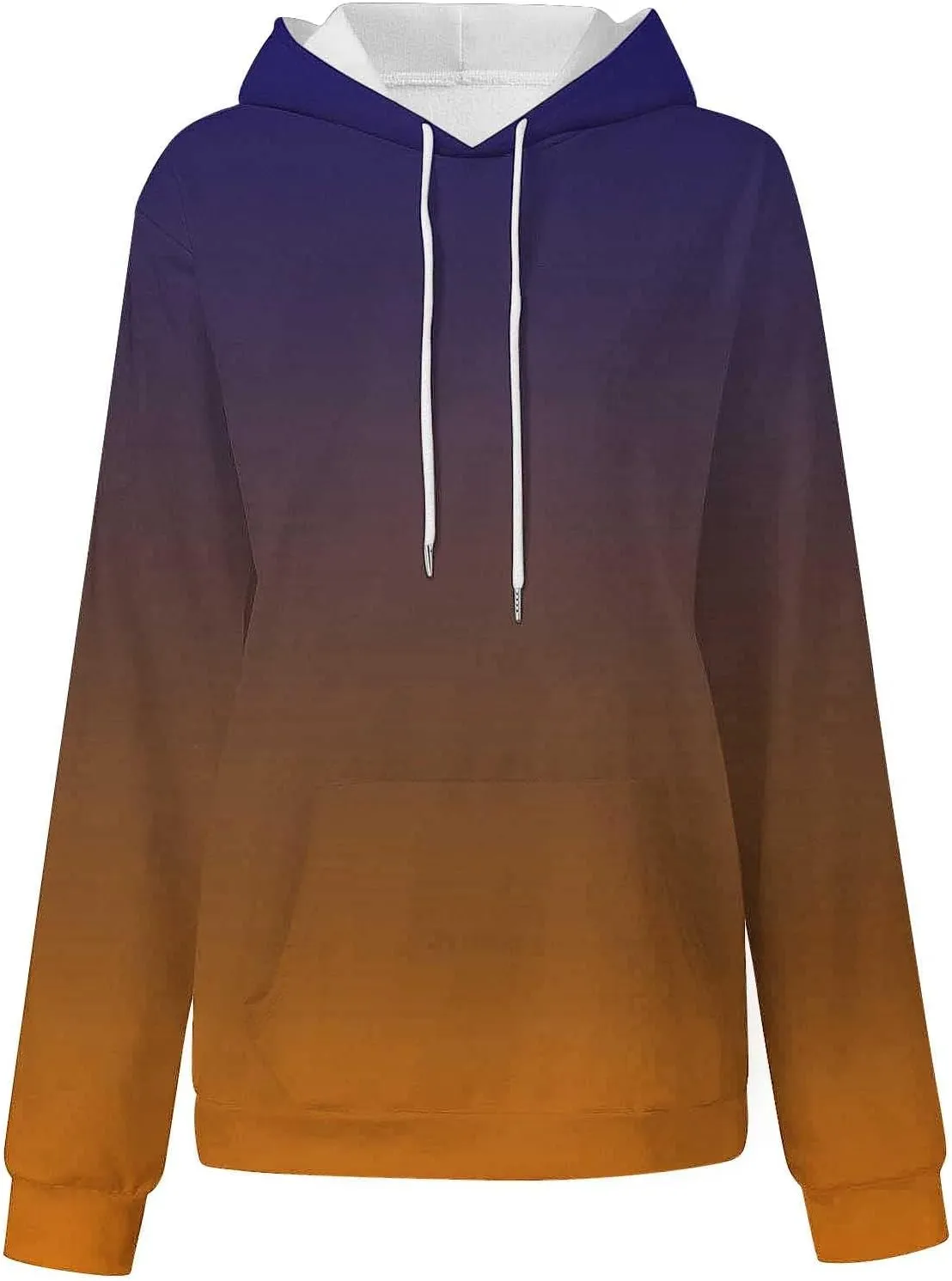 Oversized Sweatshirts for Teen Girl Trendy Gradient Colorblock Hoodies Women Drop Shoulder Long Sleeve Pullover Hoody