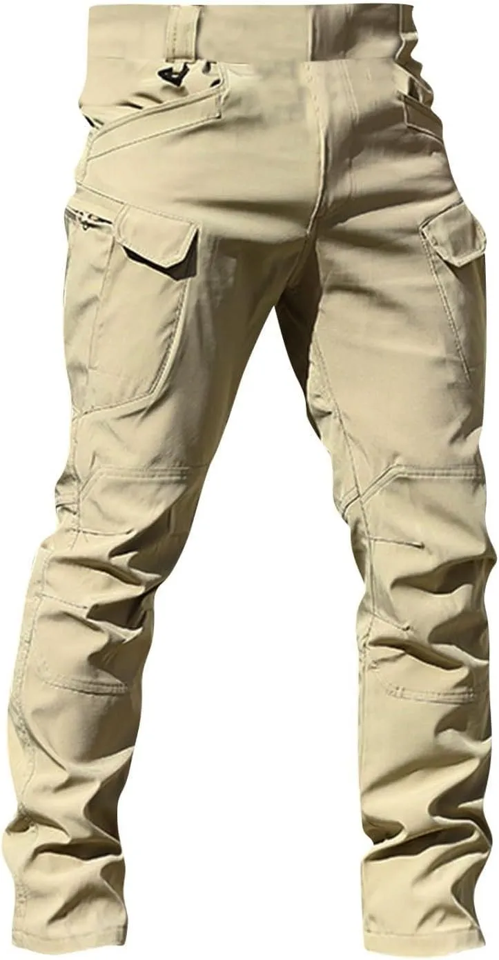 Ripstop Tactical Pants for Men Camo Flex Elastic Outdoor Cargo Pants Waterproof Stretch Combat Pant with Mult Pockets