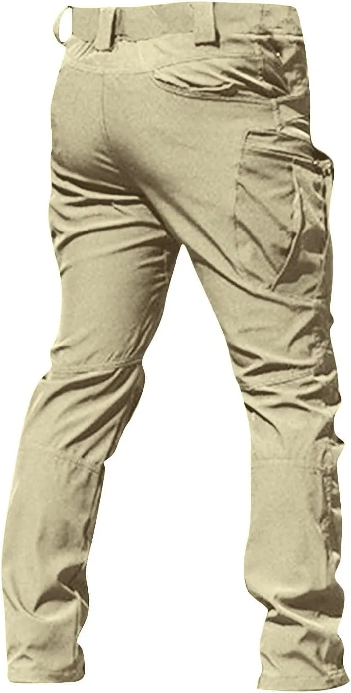Ripstop Tactical Pants for Men Camo Flex Elastic Outdoor Cargo Pants Waterproof Stretch Combat Pant with Mult Pockets