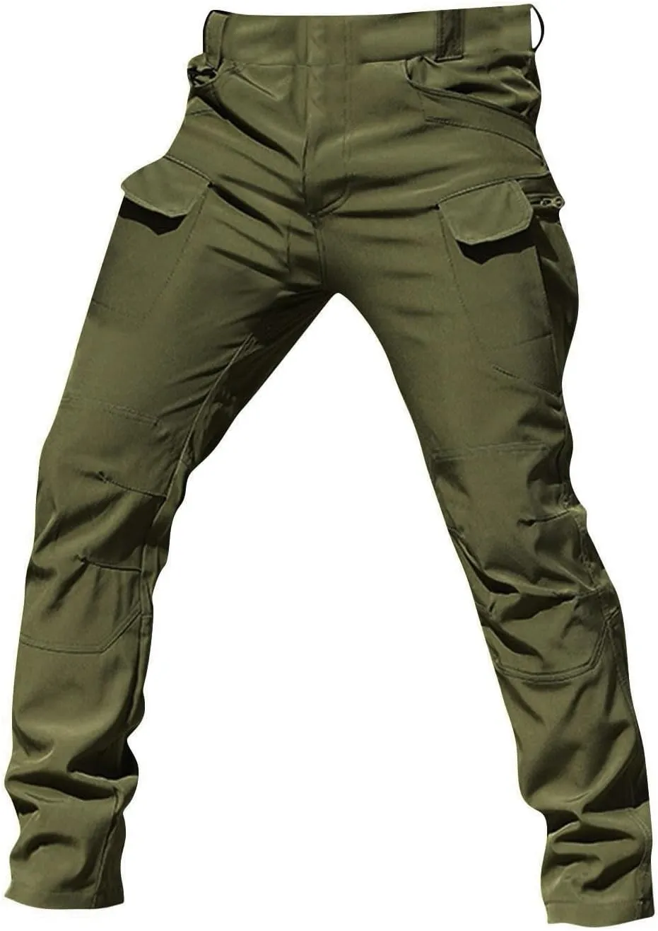 Ripstop Tactical Pants for Men Camo Flex Elastic Outdoor Cargo Pants Waterproof Stretch Combat Pant with Mult Pockets