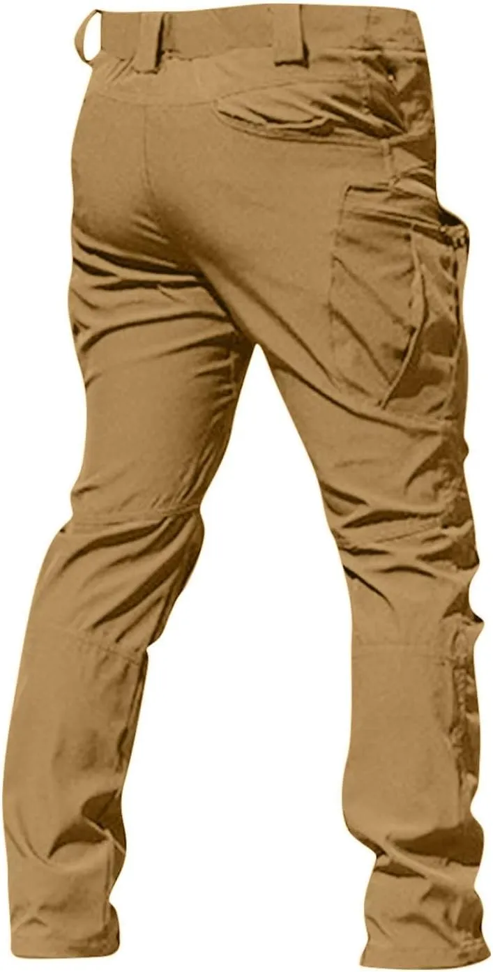 Ripstop Tactical Pants for Men Camo Flex Elastic Outdoor Cargo Pants Waterproof Stretch Combat Pant with Mult Pockets
