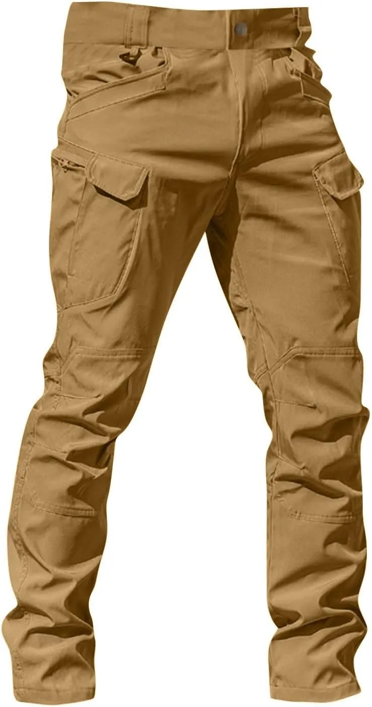 Ripstop Tactical Pants for Men Camo Flex Elastic Outdoor Cargo Pants Waterproof Stretch Combat Pant with Mult Pockets