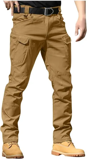 Ripstop Tactical Pants for Men Camo Flex Elastic Outdoor Cargo Pants Waterproof Stretch Combat Pant with Mult Pockets