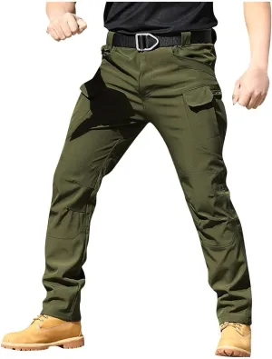 Ripstop Tactical Pants for Men Camo Flex Elastic Outdoor Cargo Pants Waterproof Stretch Combat Pant with Mult Pockets