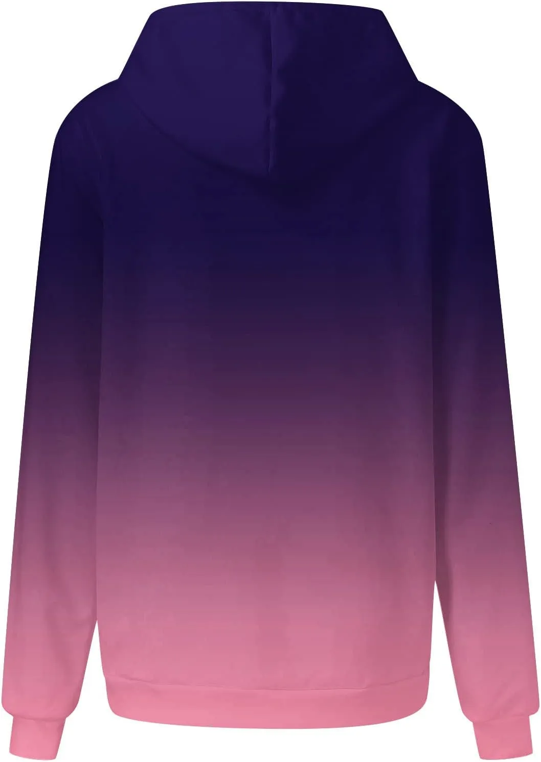 Stessotudo Womens Hoodies 2023 Casual Gradient Long Sleeve Oversized Sweatshirts Pocketed Aesthetic Fashion Pullover Tops