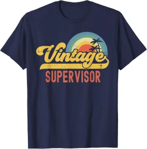 Supervisor Vintage Sunset Profession Retro Job Title T-Shirt