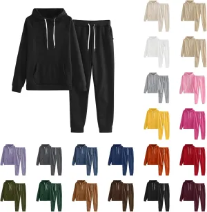 Sweatpants and Sweatshirt Set for Women,2 Piece Tracksuit Outfits Hoodie Sweatshirt and Jogging Sweatpants Suit