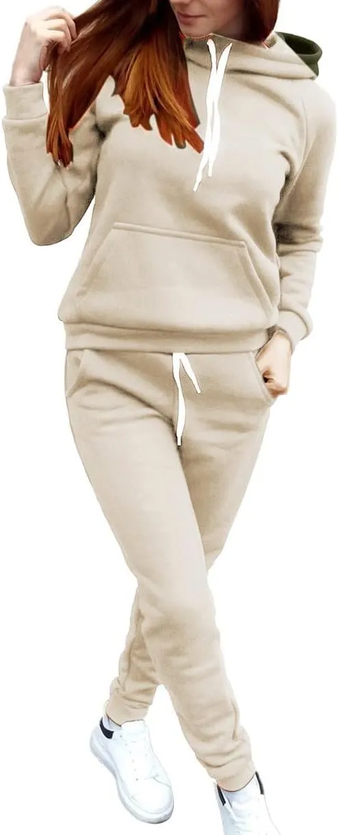 Sweatpants and Sweatshirt Set for Women,2 Piece Tracksuit Outfits Hoodie Sweatshirt and Jogging Sweatpants Suit