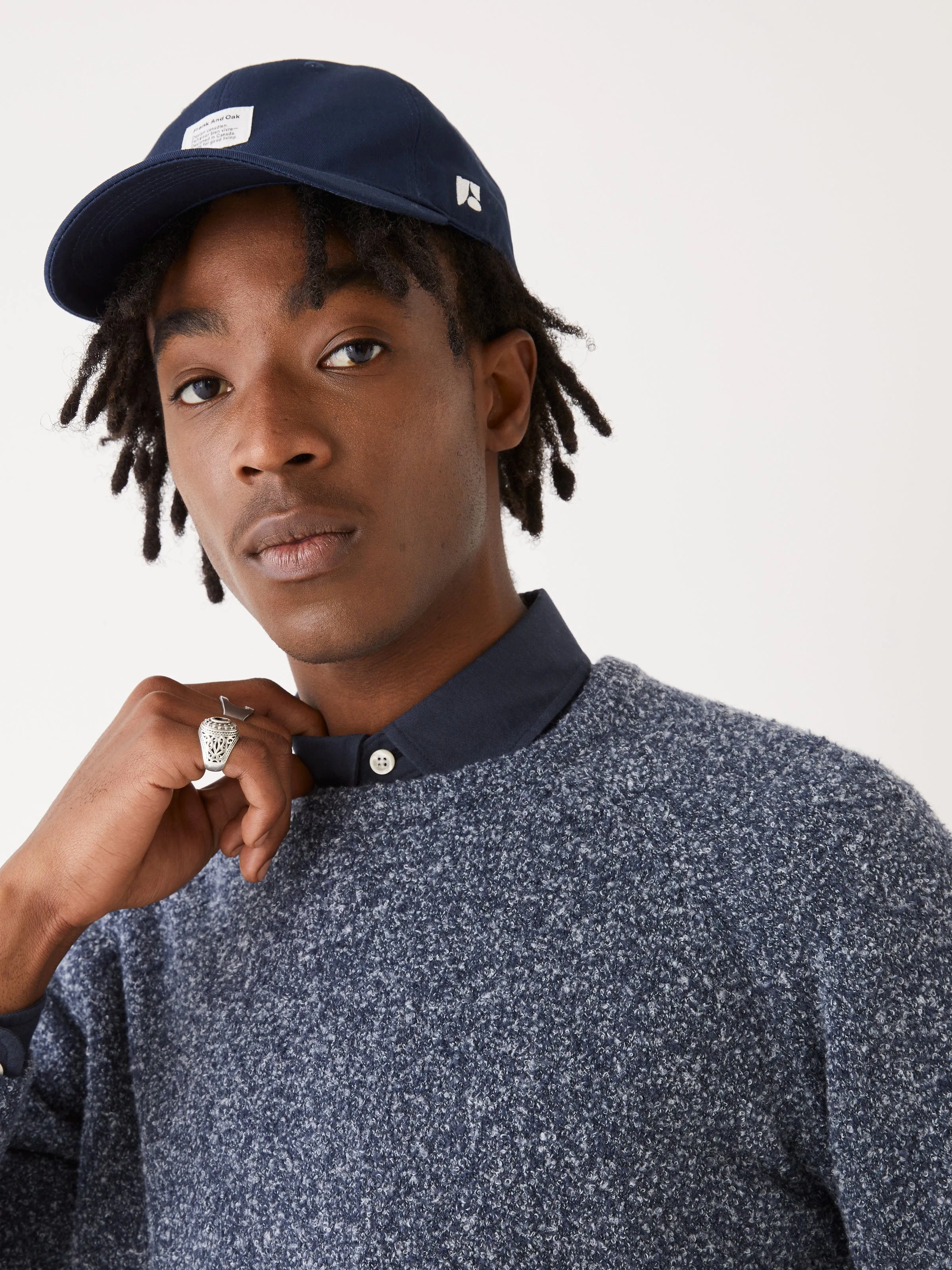 The Boucle Seawool® Sweater in Midnight Blue