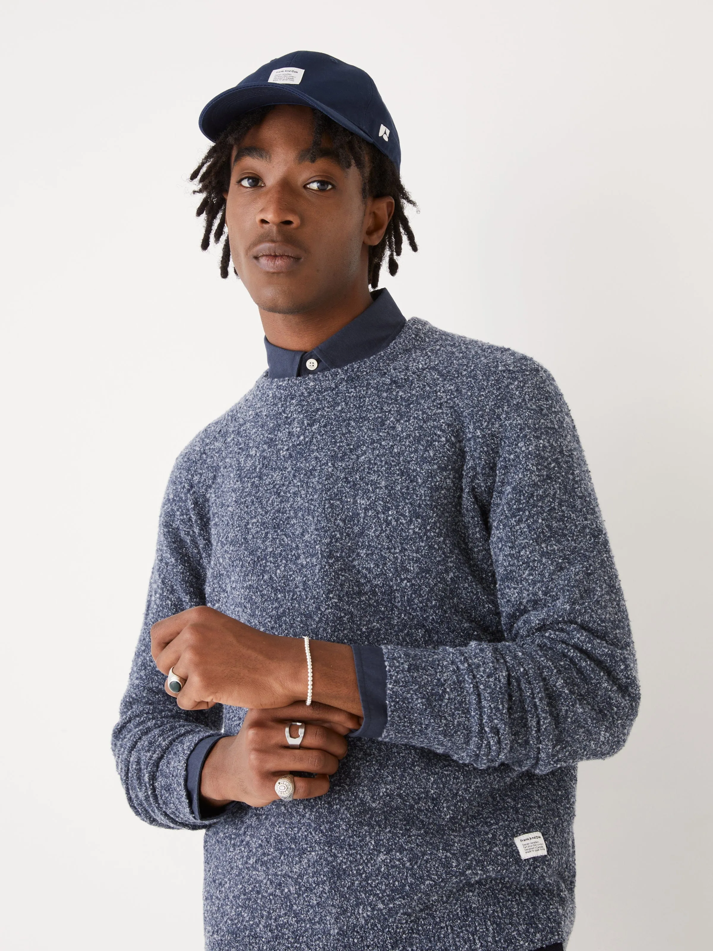 The Boucle Seawool® Sweater in Midnight Blue