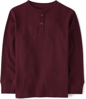 The Children's Place Boys' Long Sleeve Thermal Henley Shirt