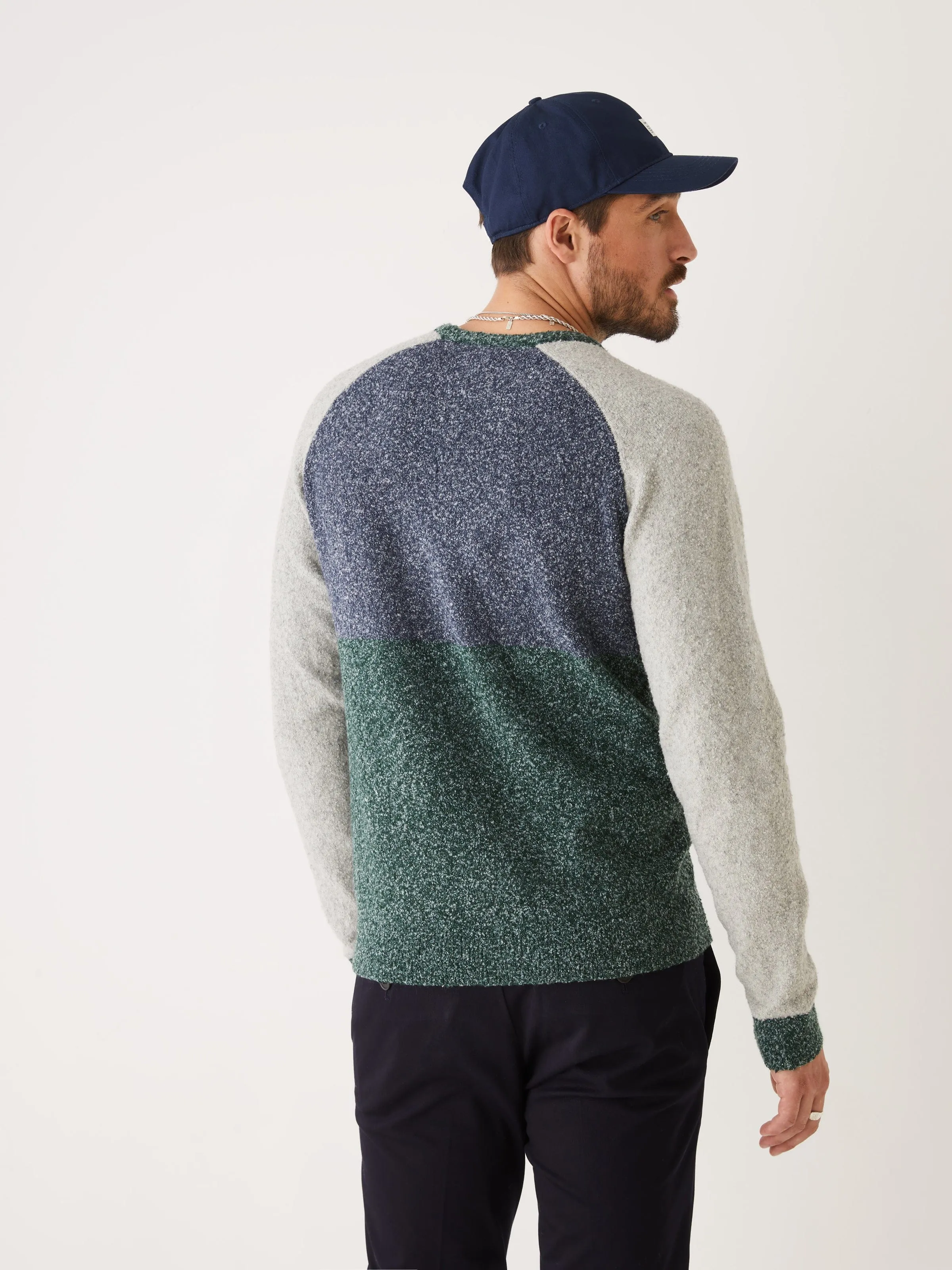 The Colour Block Seawool® Sweater in Pine Grove