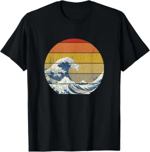 The Great Wave Off Kanagawa Vintage Sunset T-Shirt