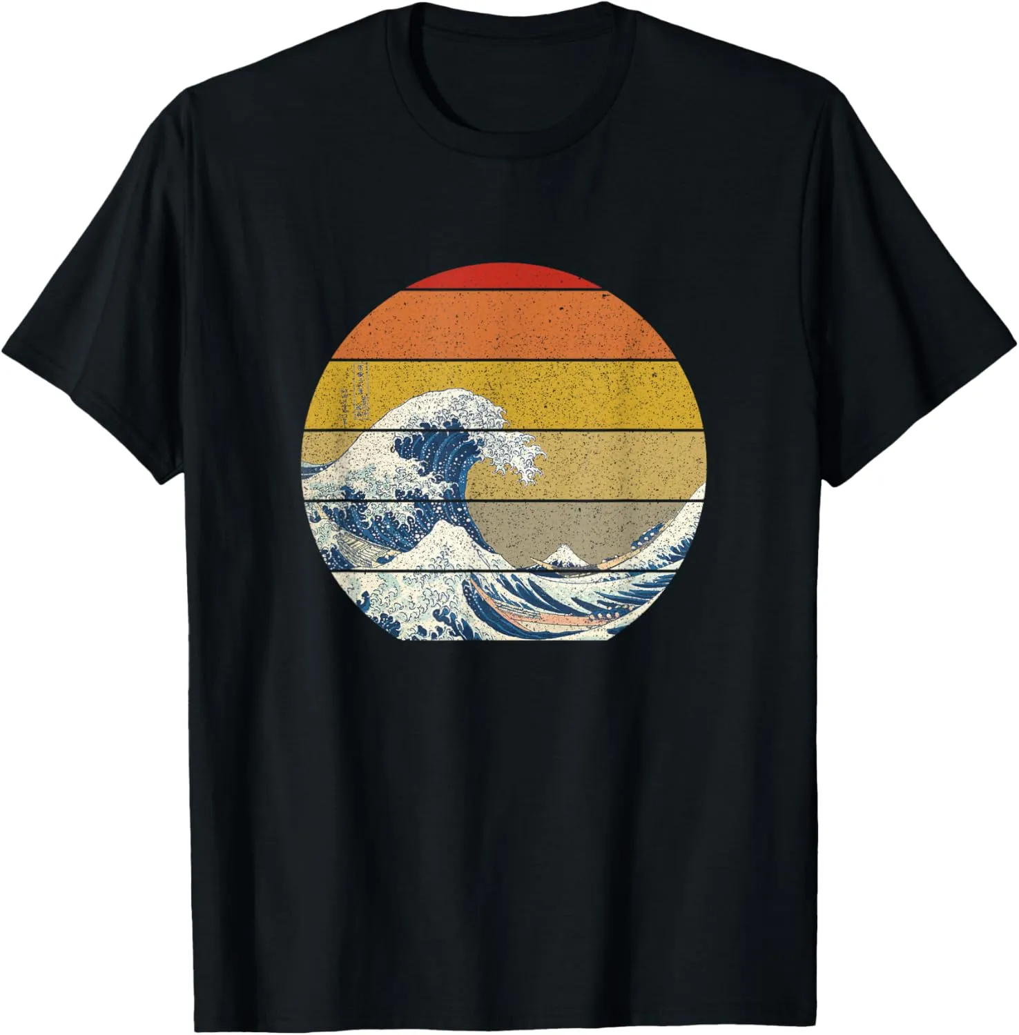 The Great Wave Off Kanagawa Vintage Sunset T-Shirt