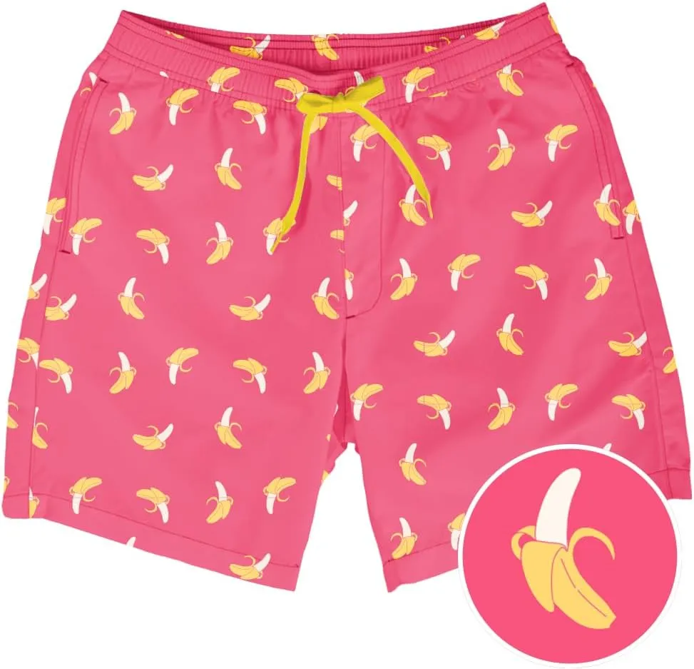 Tipsy Elves Men's Swim Trunks 7 Inch Inseam Classic Fit with Mesh Liner - Quick-Dry Funny Swimwear Bathing Suit
