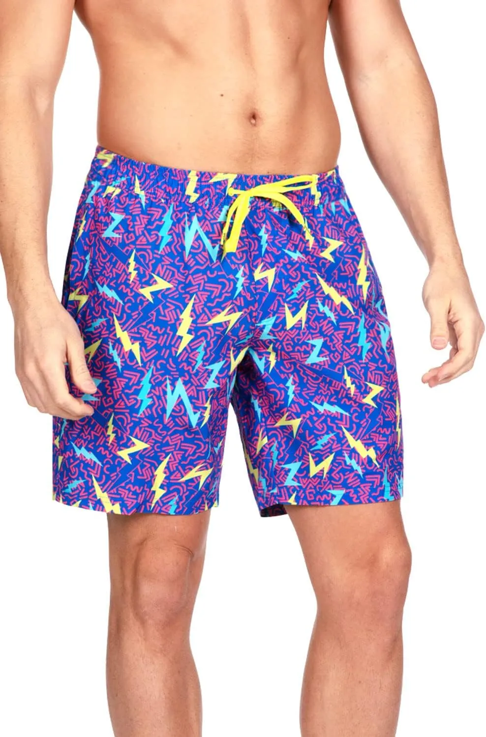 Tipsy Elves Men's Swim Trunks 7 Inch Inseam Classic Fit with Mesh Liner - Quick-Dry Funny Swimwear Bathing Suit