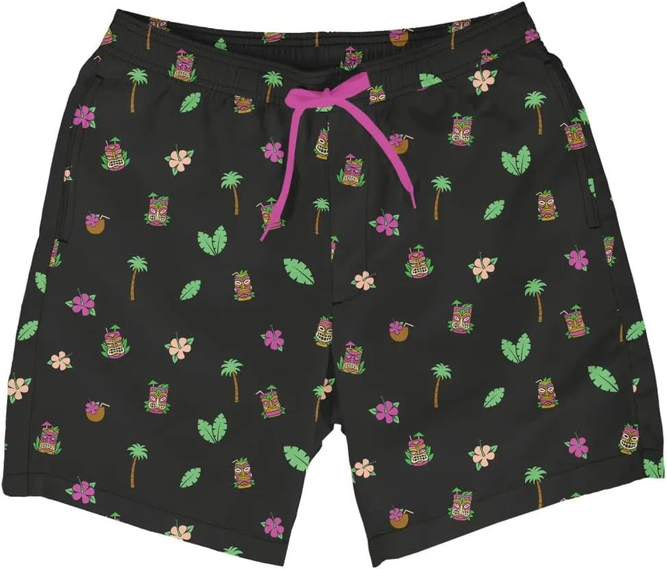 Tipsy Elves Men's Swim Trunks 7 Inch Inseam Classic Fit with Mesh Liner - Quick-Dry Funny Swimwear Bathing Suit