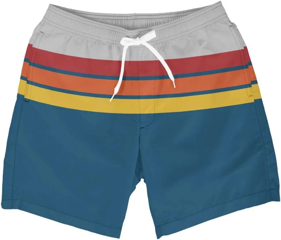 Tipsy Elves Men's Swim Trunks 7 Inch Inseam Classic Fit with Mesh Liner - Quick-Dry Funny Swimwear Bathing Suit