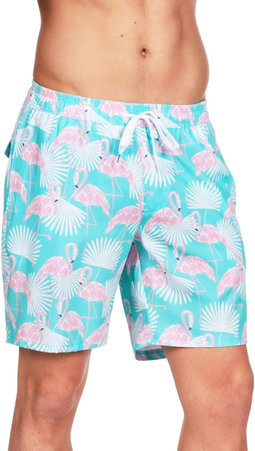 Tipsy Elves Men's Swim Trunks 7 Inch Inseam Classic Fit with Mesh Liner - Quick-Dry Funny Swimwear Bathing Suit