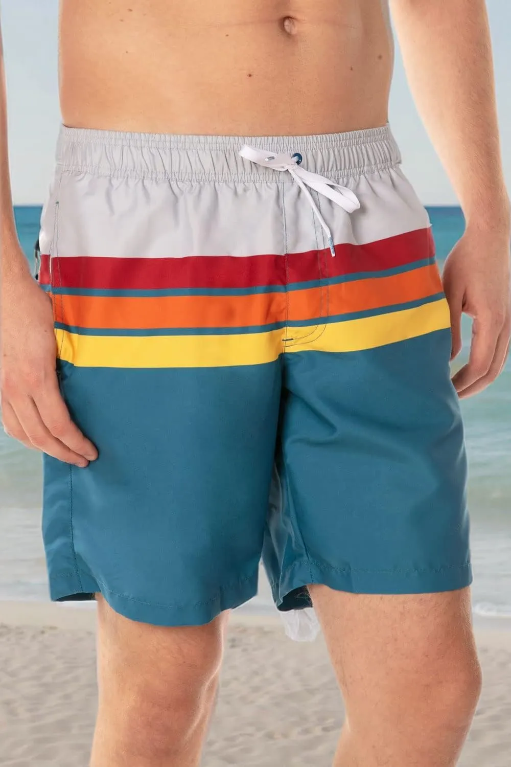 Tipsy Elves Men's Swim Trunks 7 Inch Inseam Classic Fit with Mesh Liner - Quick-Dry Funny Swimwear Bathing Suit