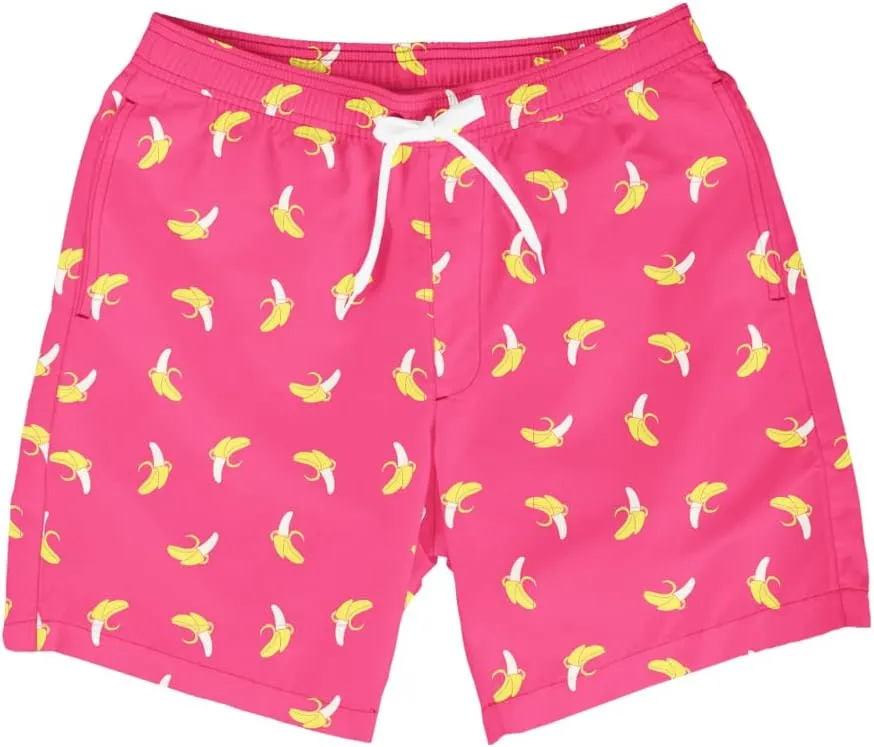 Tipsy Elves Men's Swim Trunks 7 Inch Inseam Classic Fit with Mesh Liner - Quick-Dry Funny Swimwear Bathing Suit