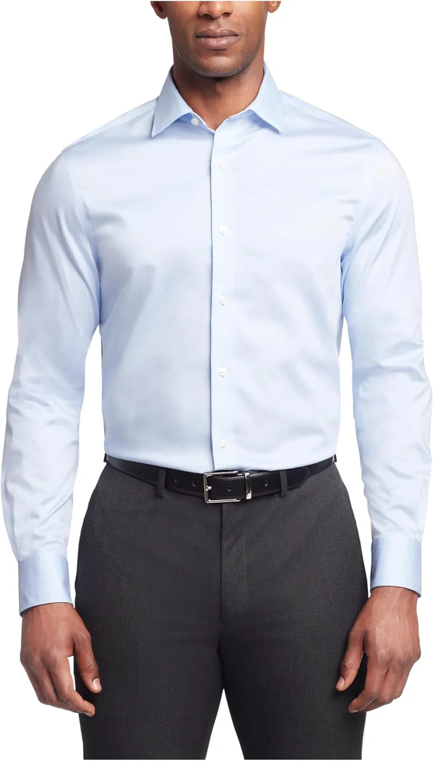 Tommy Hilfiger Men's Dress Shirt Regular Fit Stretch Twill