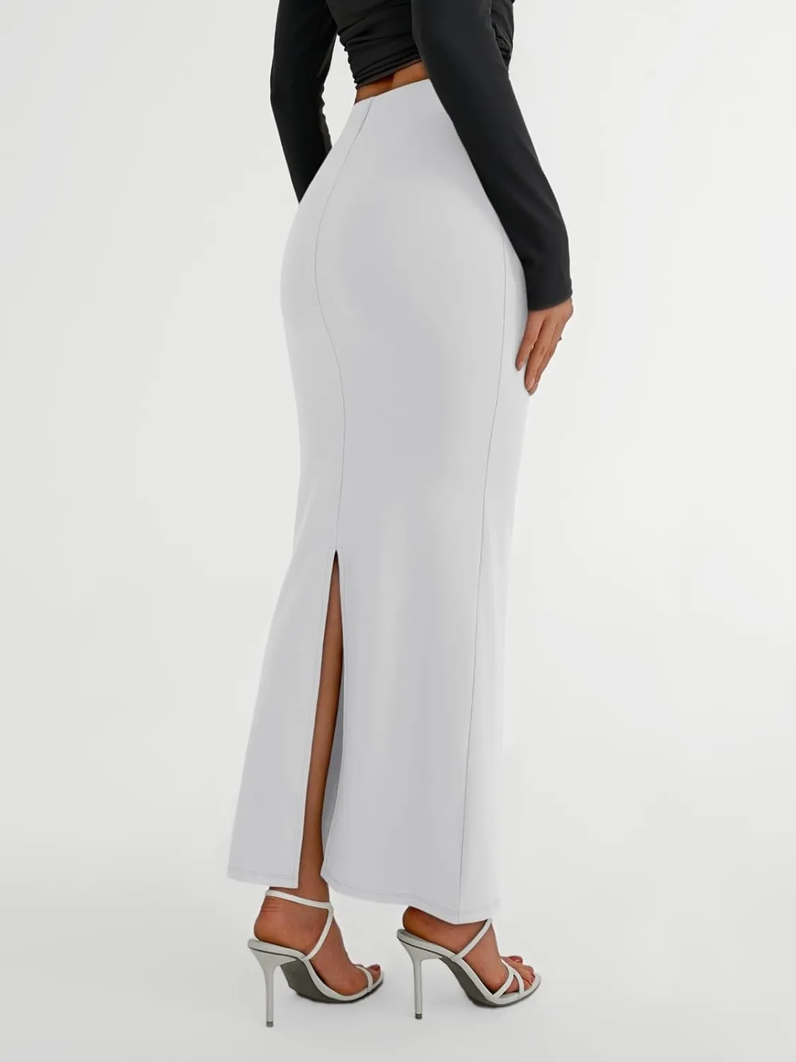 Trendy Queen Women Long Maxi Skirt Bodycon High Waist Slite Basic Pencil Skirts Elastic 2025 Dress